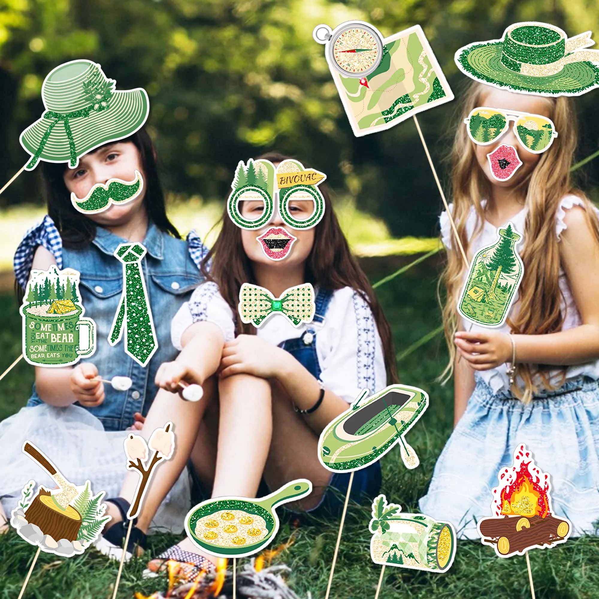 Zestaw 25 rekwizytów do zdjęć  – Outdoor Adventure Birthday Party recenzja i cena
